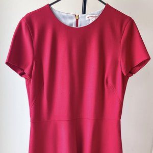 Brooks Brothers Red Wool-Blend Twill A-Line Dress